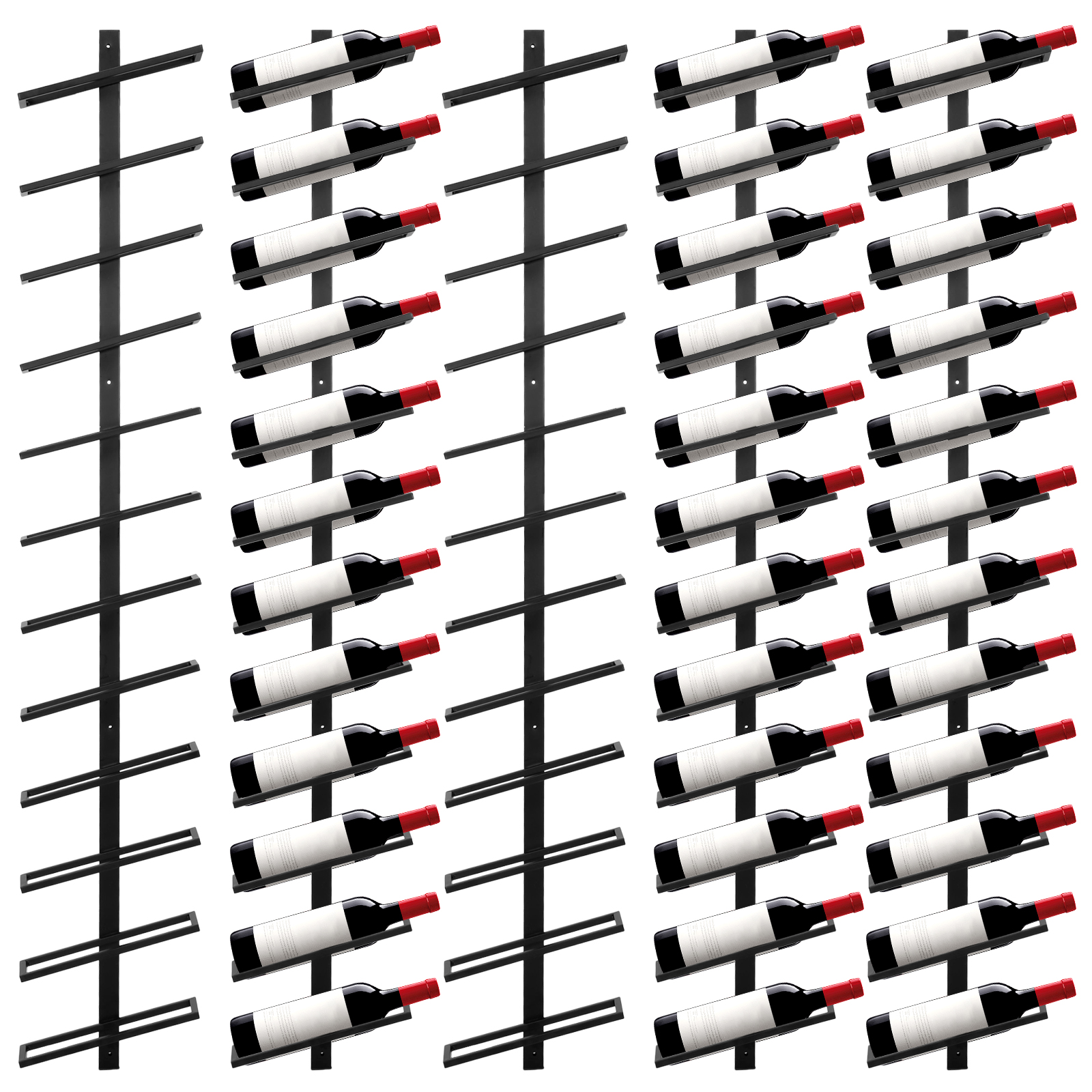 Wine Rack Wall Mount - 5 Pack Wall Mounted Wine Rack