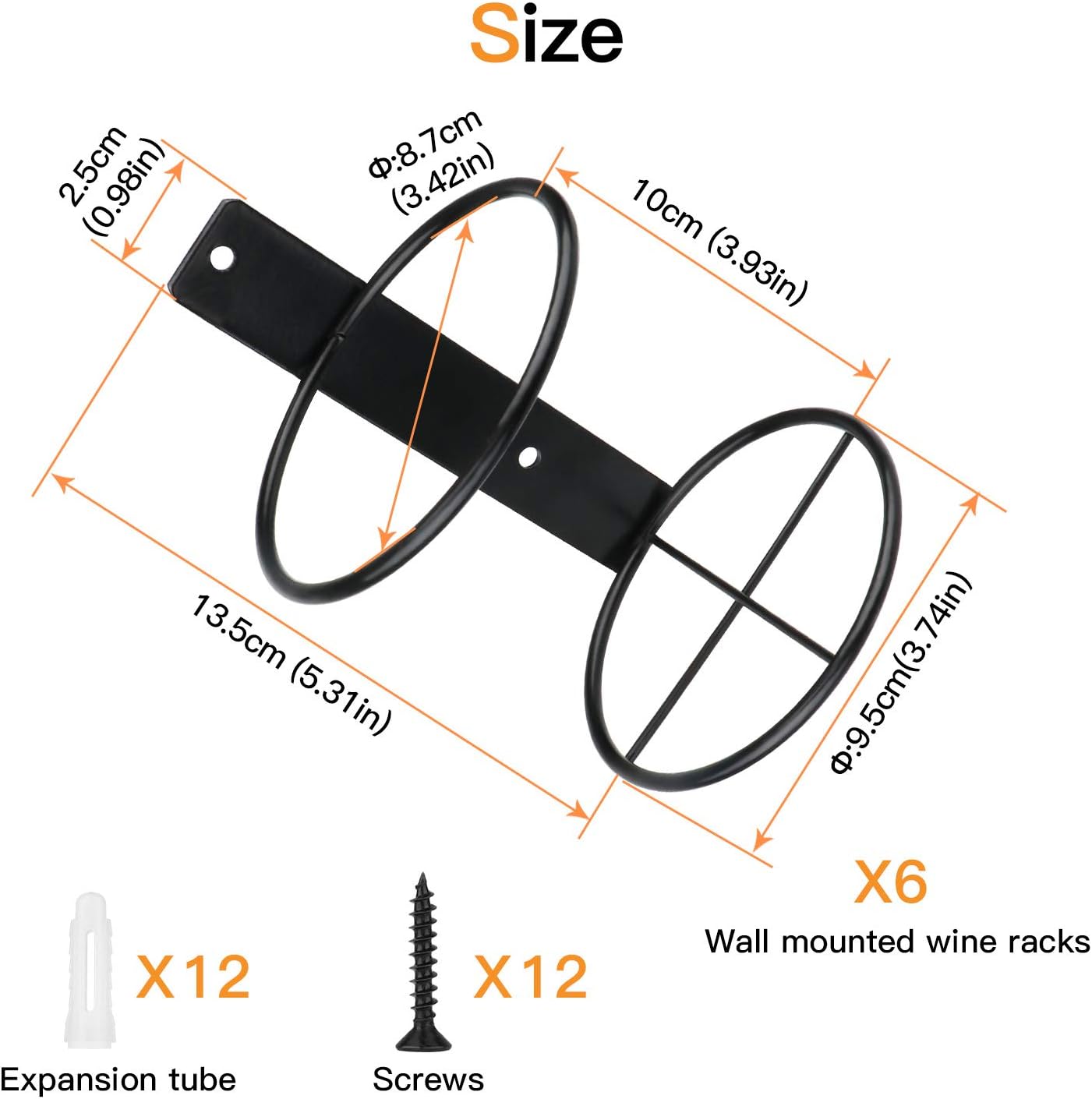 6 Pcs Spiral Wall Mounted Wine - Wine Rack Wall Mount のレビューと価格