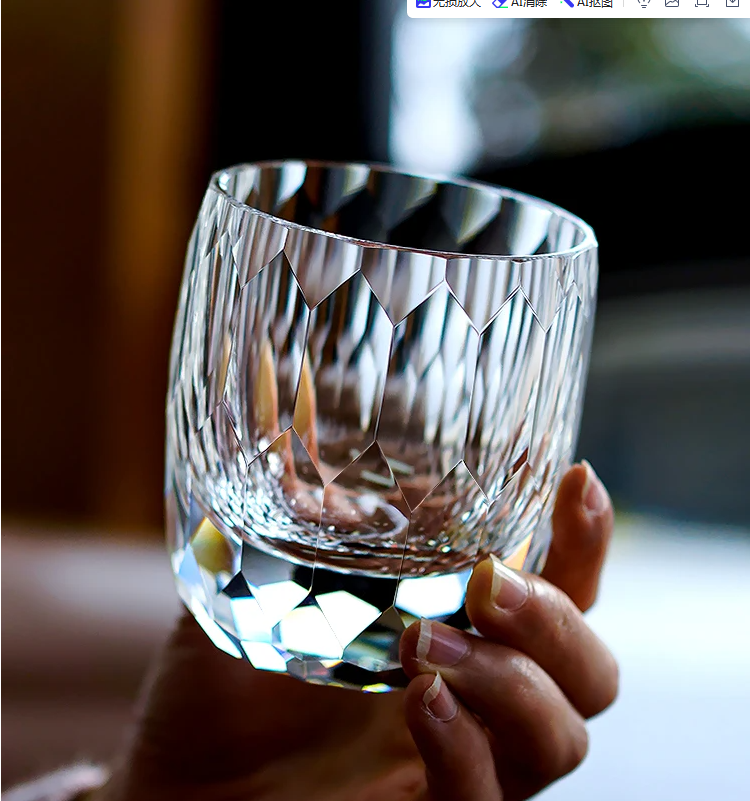 Japanese Handmade Carved Cryst - Whisky Beer And Wine のレビューと価格