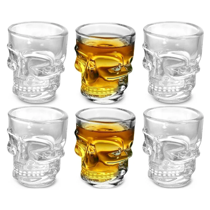 1/2Pcs Skull Head Shot Glass C - Whisky Beer And Wine のレビューと価格