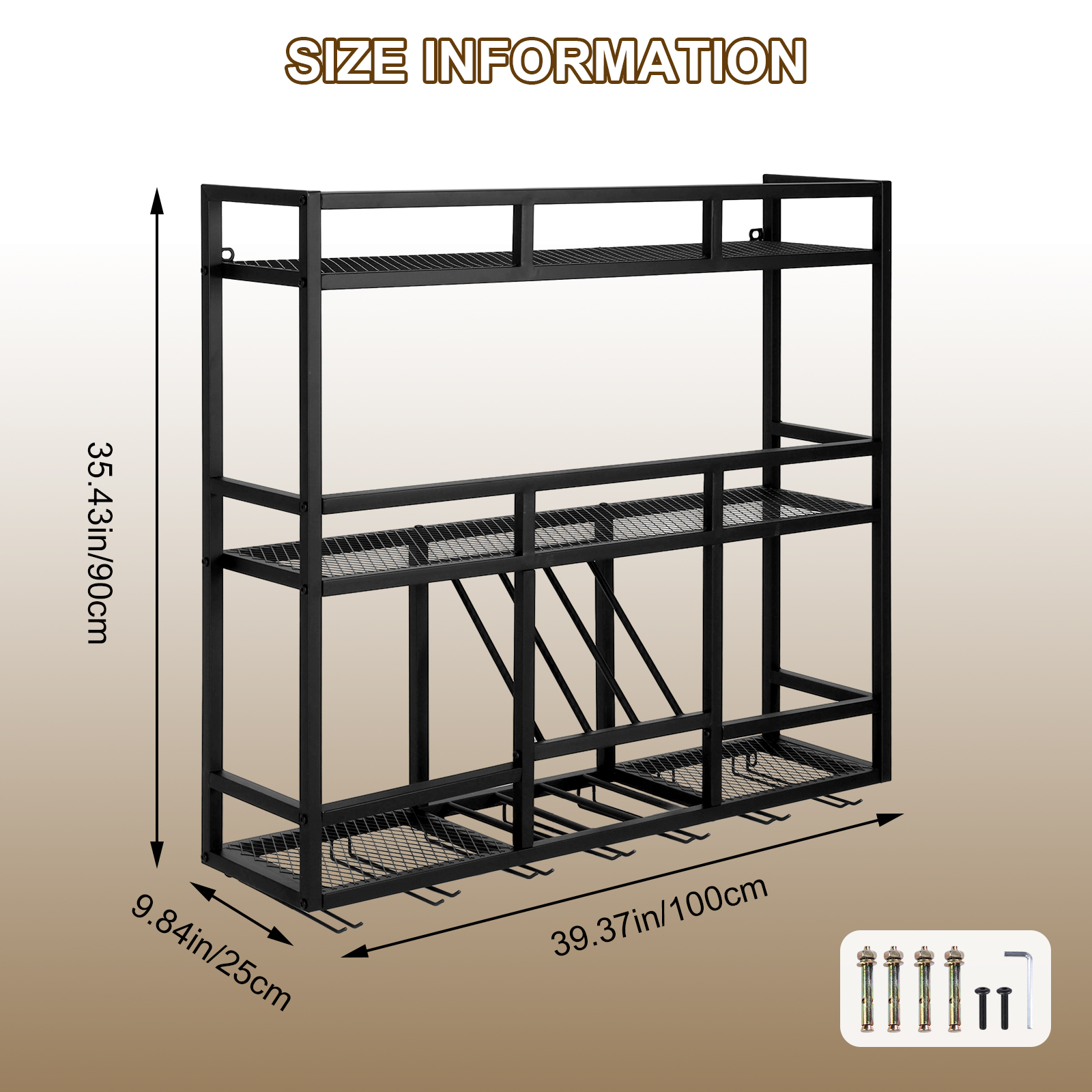 3 Tiers Floating Wine Bottle S - Wine Rack Wall Mount のレビューと価格