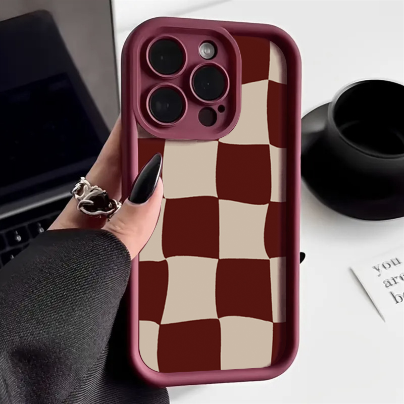 Wine Red Deform Grid Pattern P - Wine & Beer Quito のレビューと価格