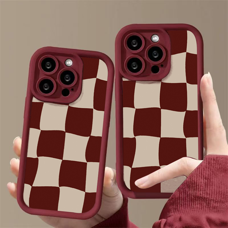 Wine Red Deform Grid Pattern P - Wine & Beer Quito のレビューと価格