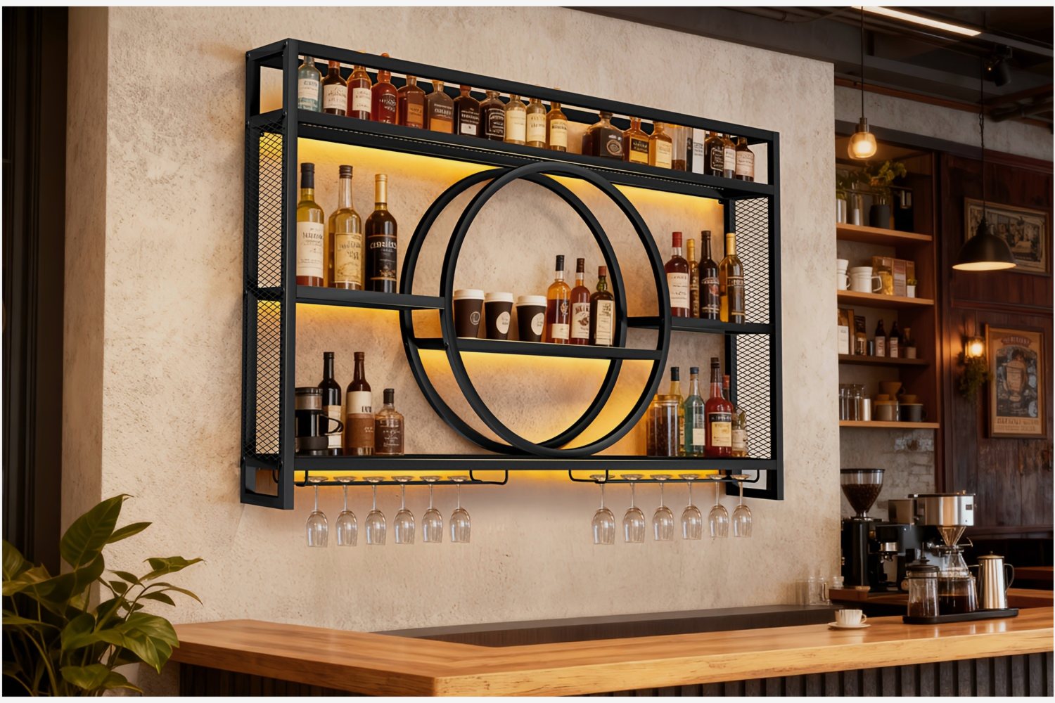 Stylish 3-Tier Wall-Mounted Me - Wine Rack Wall Mount のレビューと価格