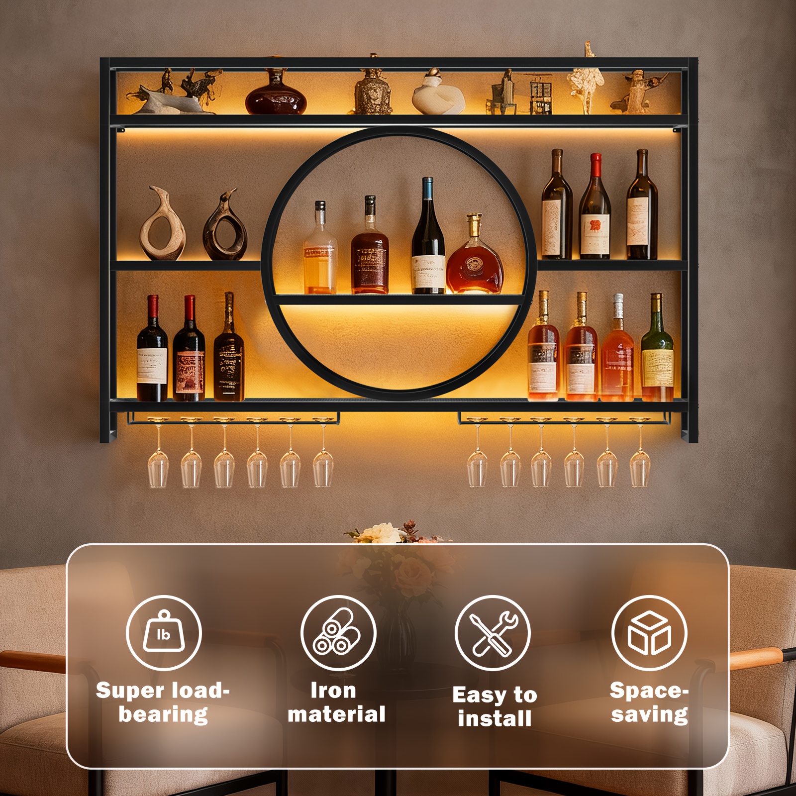 Stylish 3-Tier Wall-Mounted Me - Wine Rack Wall Mount のレビューと価格