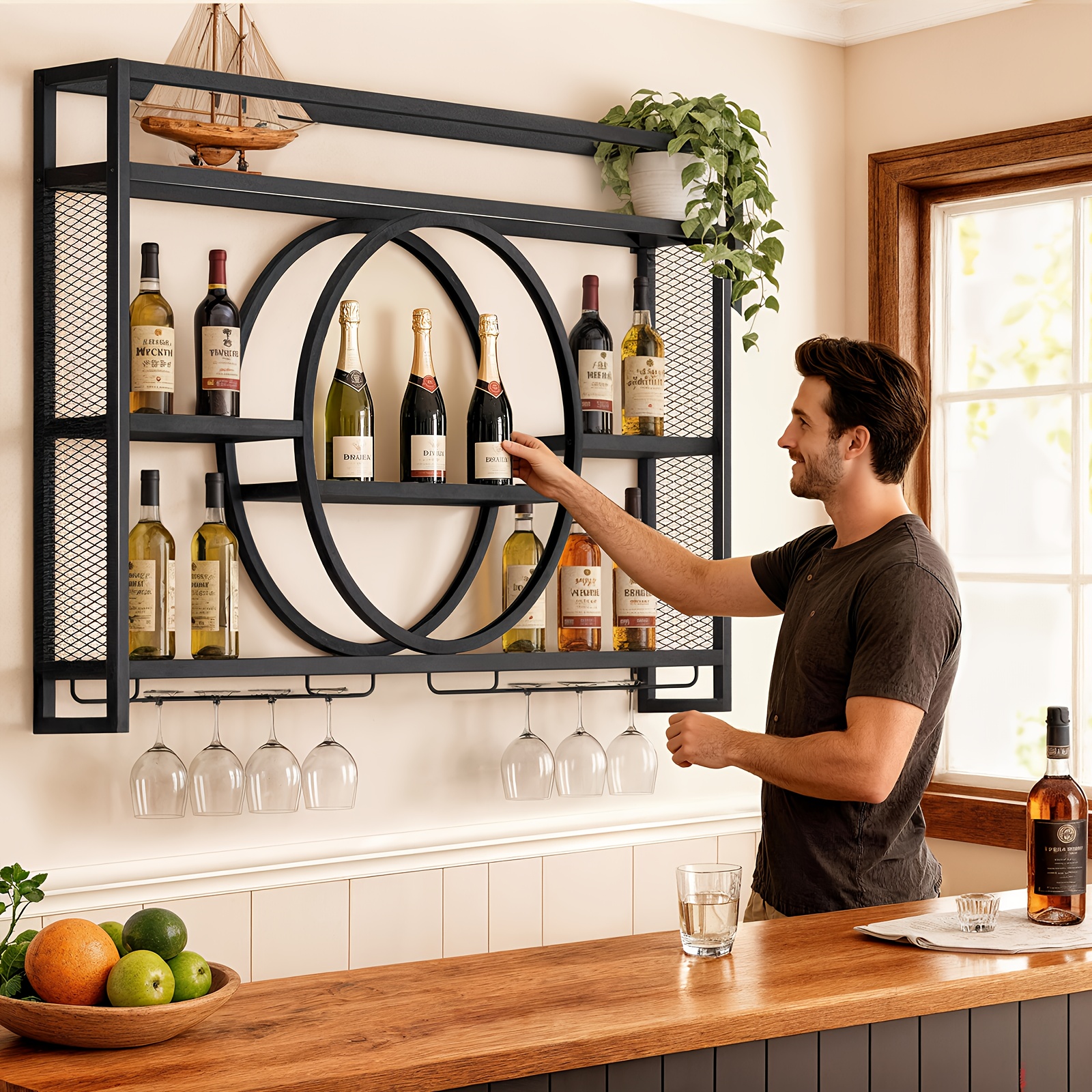 Stylish 3-Tier Wall-Mounted Me - Wine Rack Wall Mount のレビューと価格