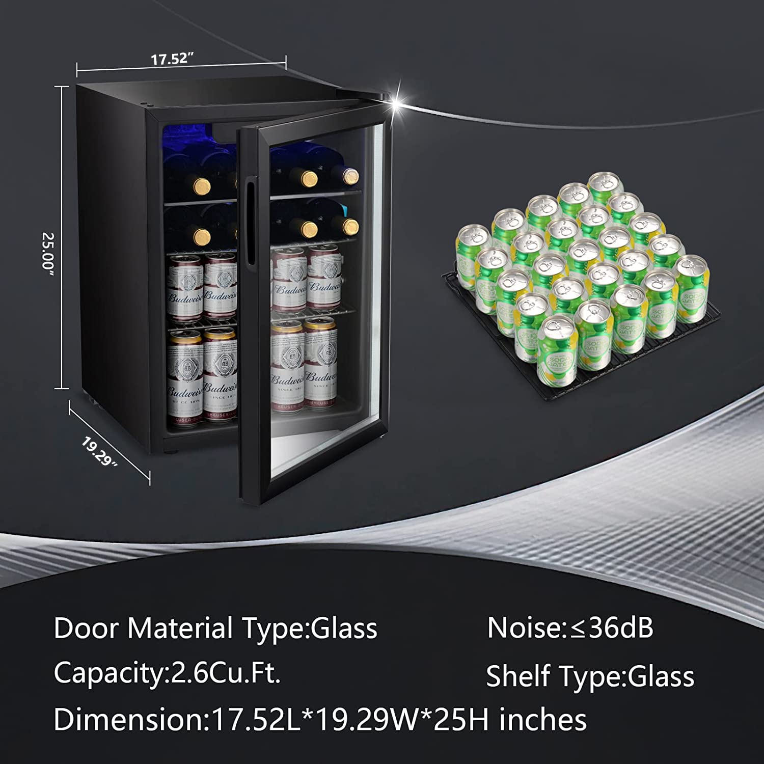 2.6cu.ft Wine Cooler/Cabinet B - Wine Beer Fridge Small のレビューと価格