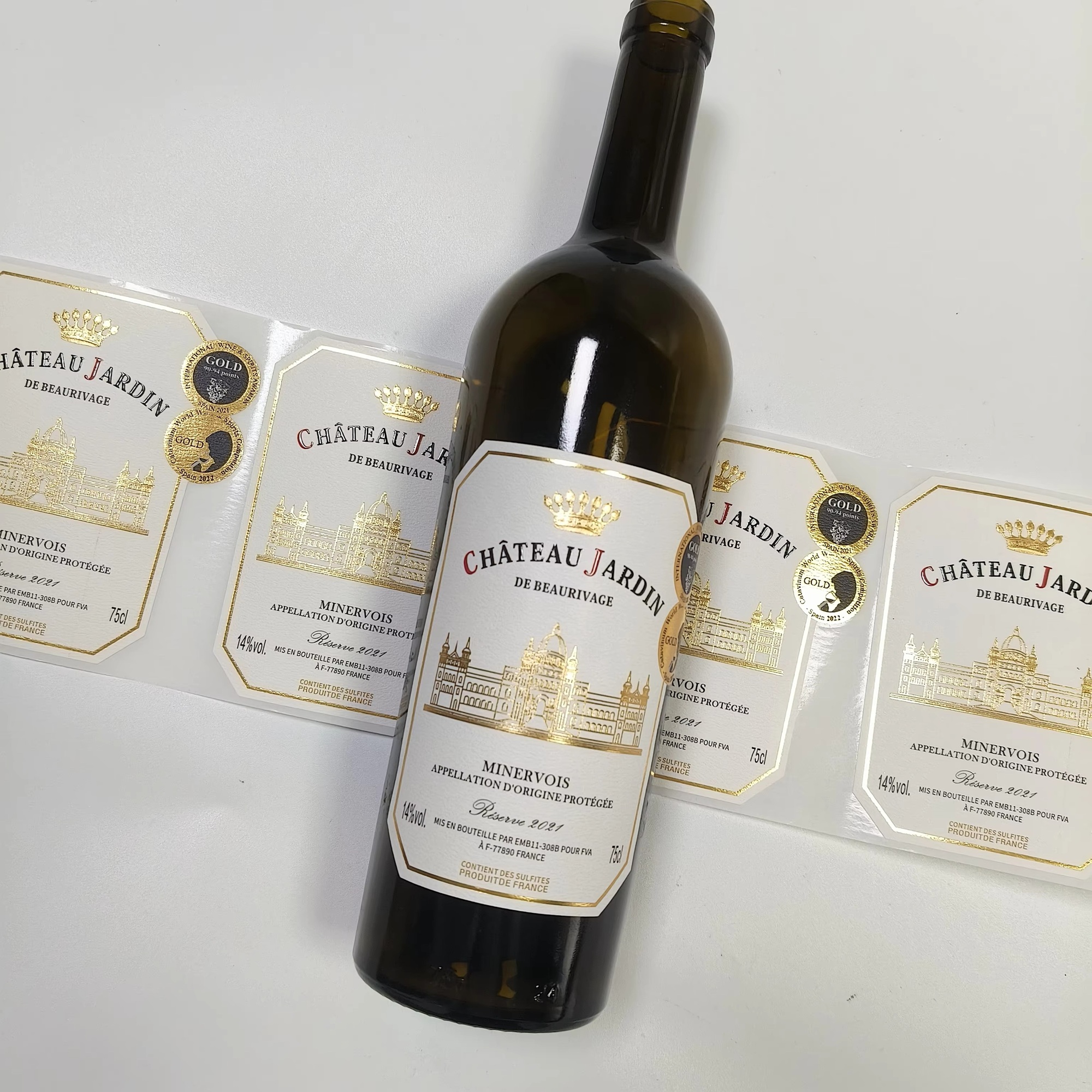 Custom Logo Sticker Gold Foil  - Whisky Beer And Wine のレビューと価格