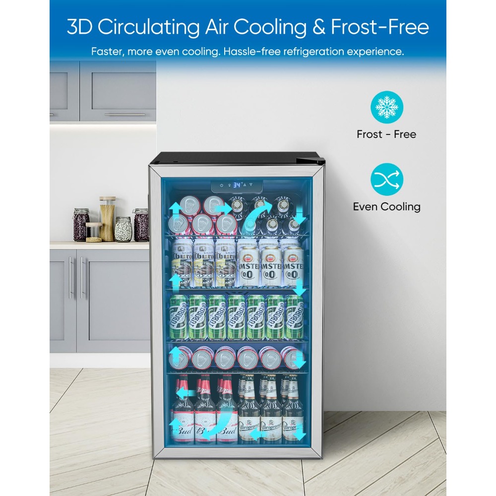 3.2 Cu.Ft Mini Fridge with Gla - Wine Beer Fridge Small のレビューと価格