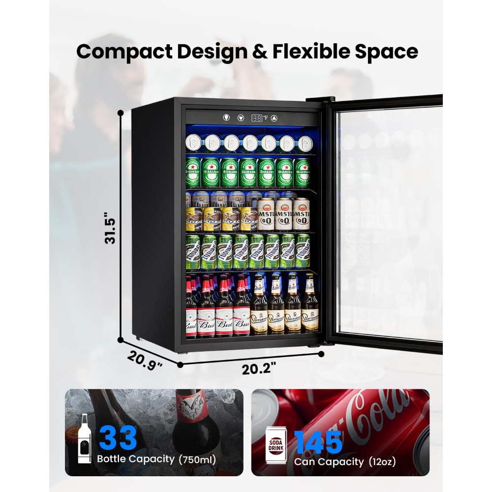 145 Can Beverage Refrigerator  - Wine Beer Fridge Small のレビューと価格