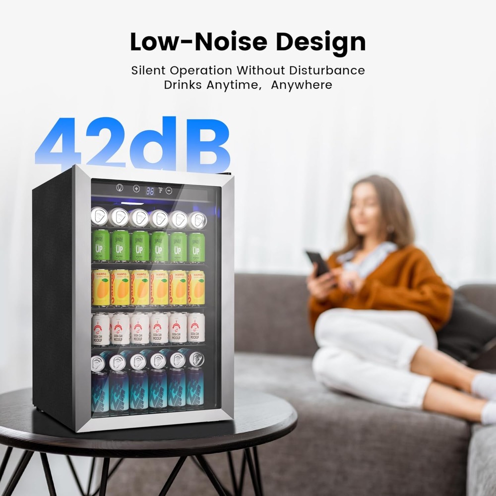 145 Can Mini Fridge Glass Door - Wine Beer Fridge Small のレビューと価格