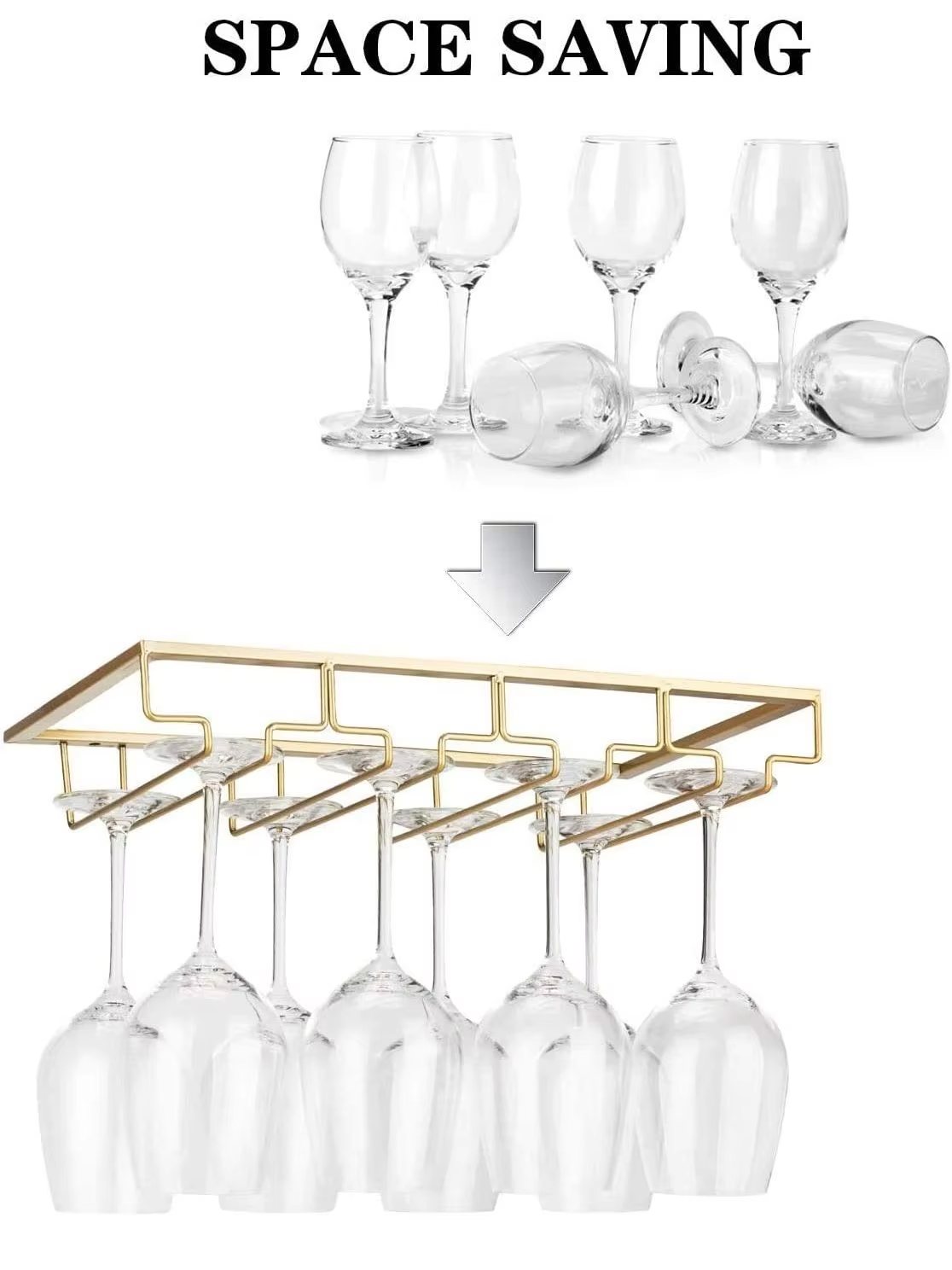 Wine Glass Hanger Rack for Bar - Wine Rack Wall Mount のレビューと価格