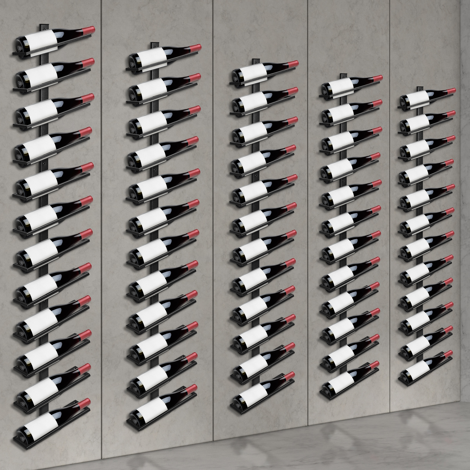 5 Pack Wall Mounted Wine Rack  - Wine Rack Wall Mount のレビューと価格