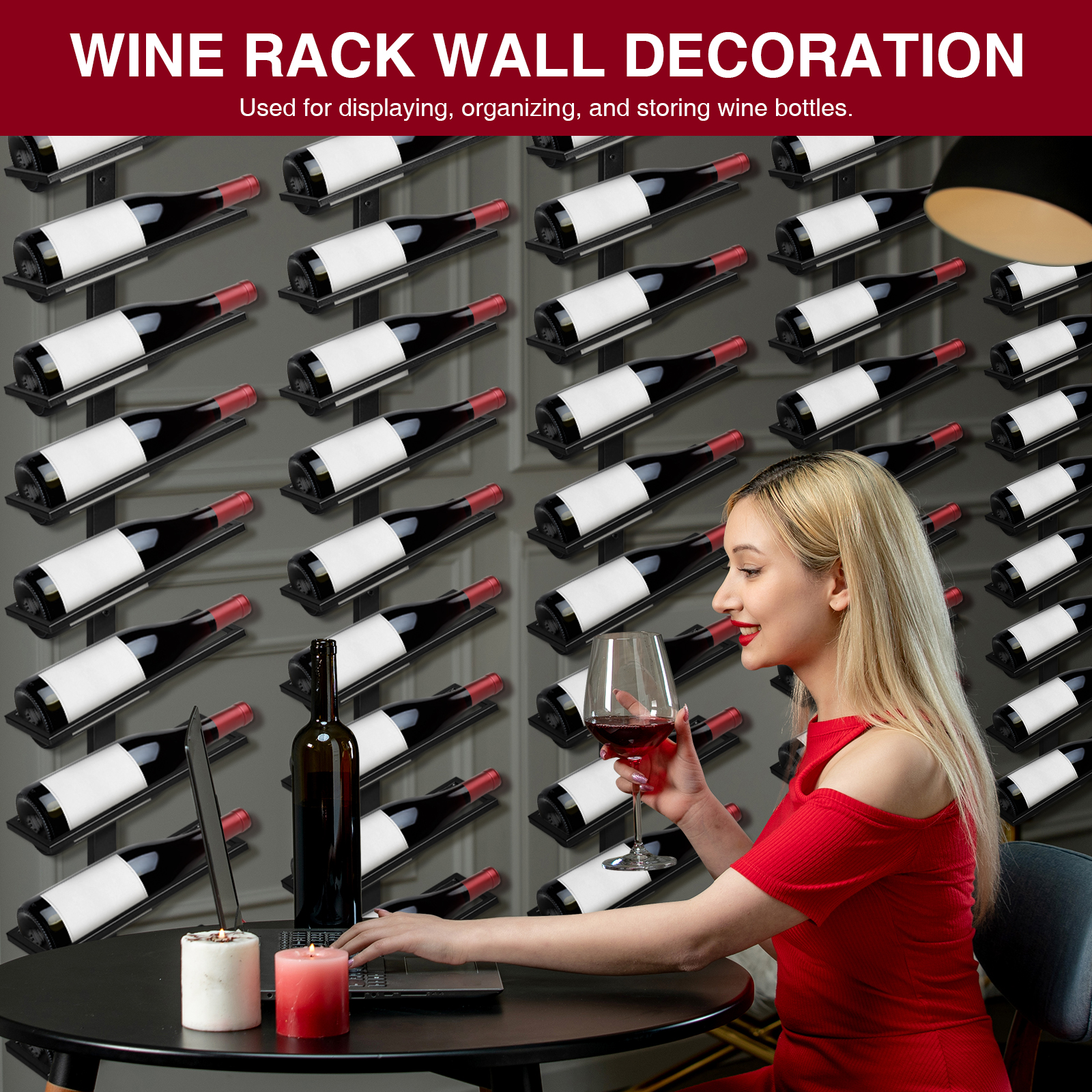 5 Pack Wall Mounted Wine Rack  - Wine Rack Wall Mount のレビューと価格
