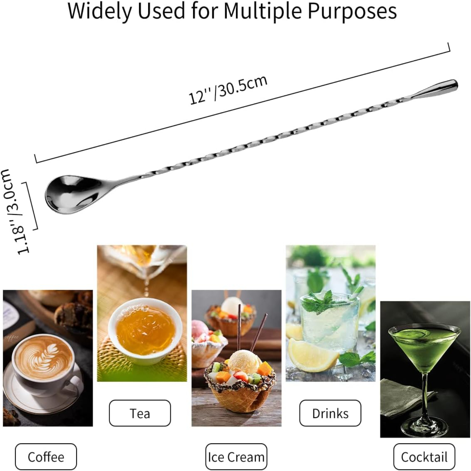 Cocktail Spoon Set of 2 - 12 I - Wine Beer Mix のレビューと価格
