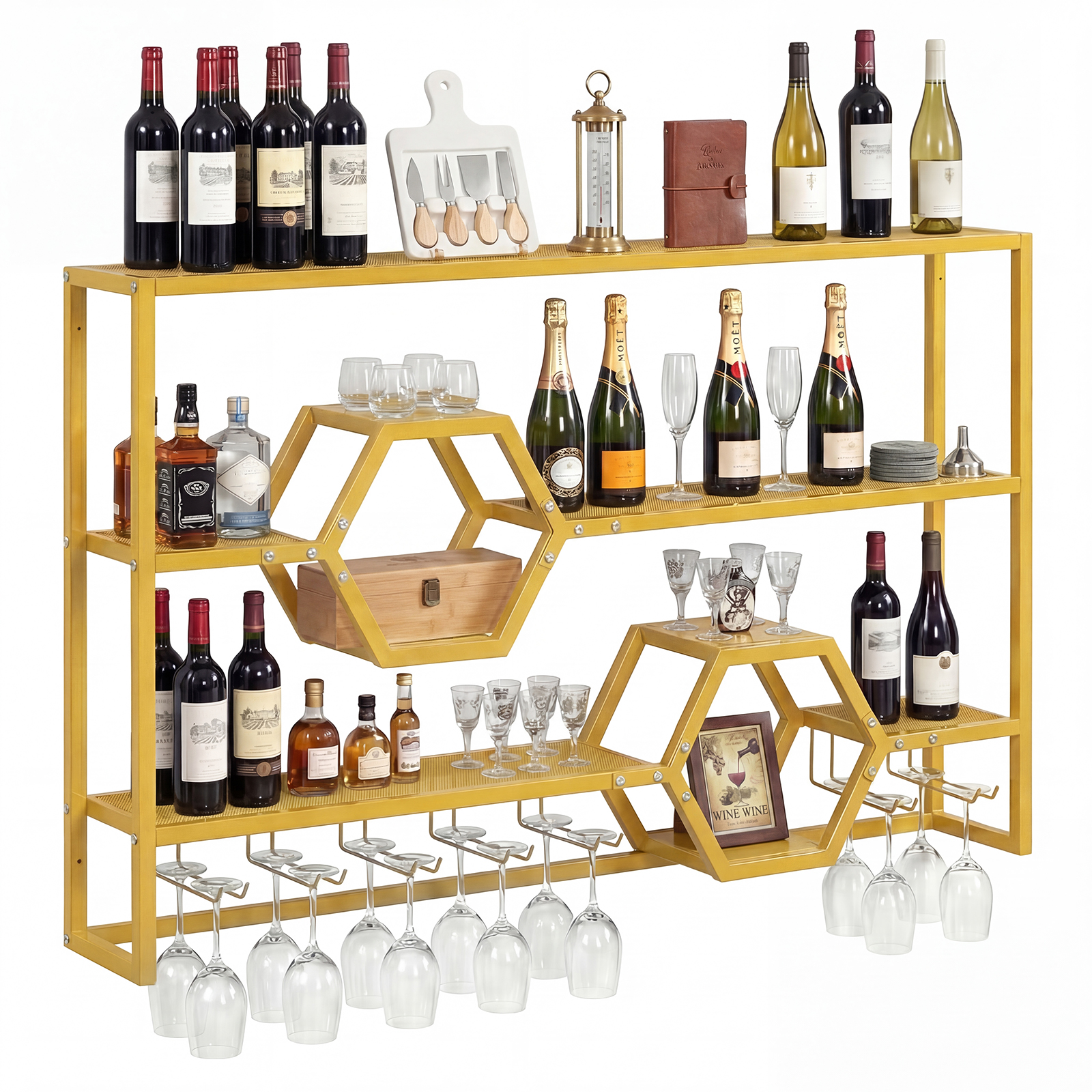 Wall Mounted Wine Rack 47” Lar - Wine Rack Wall Mount のレビューと価格