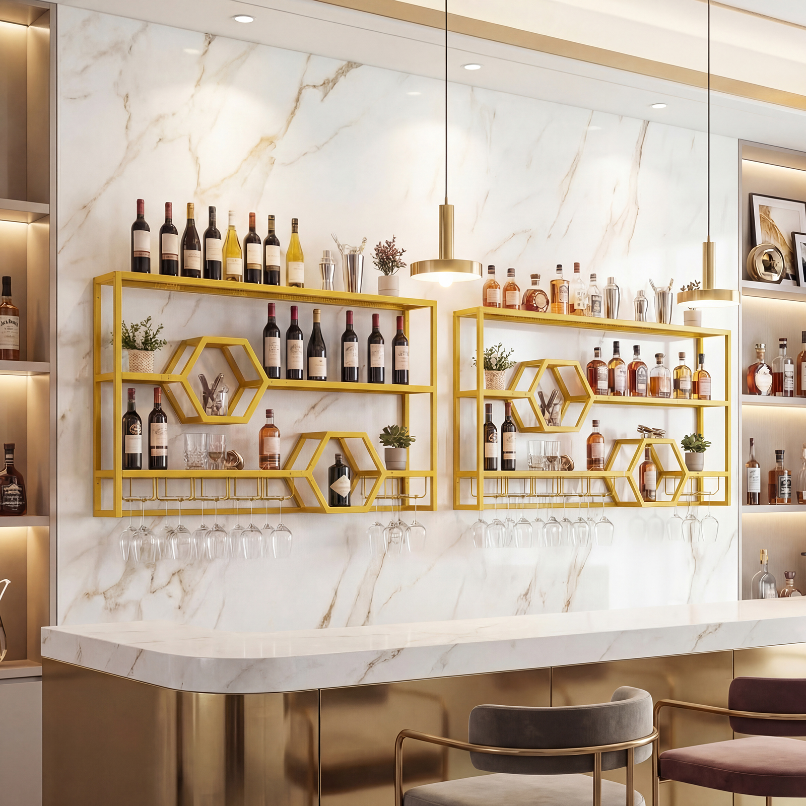 Wall Mounted Wine Rack 47” Lar - Wine Rack Wall Mount のレビューと価格