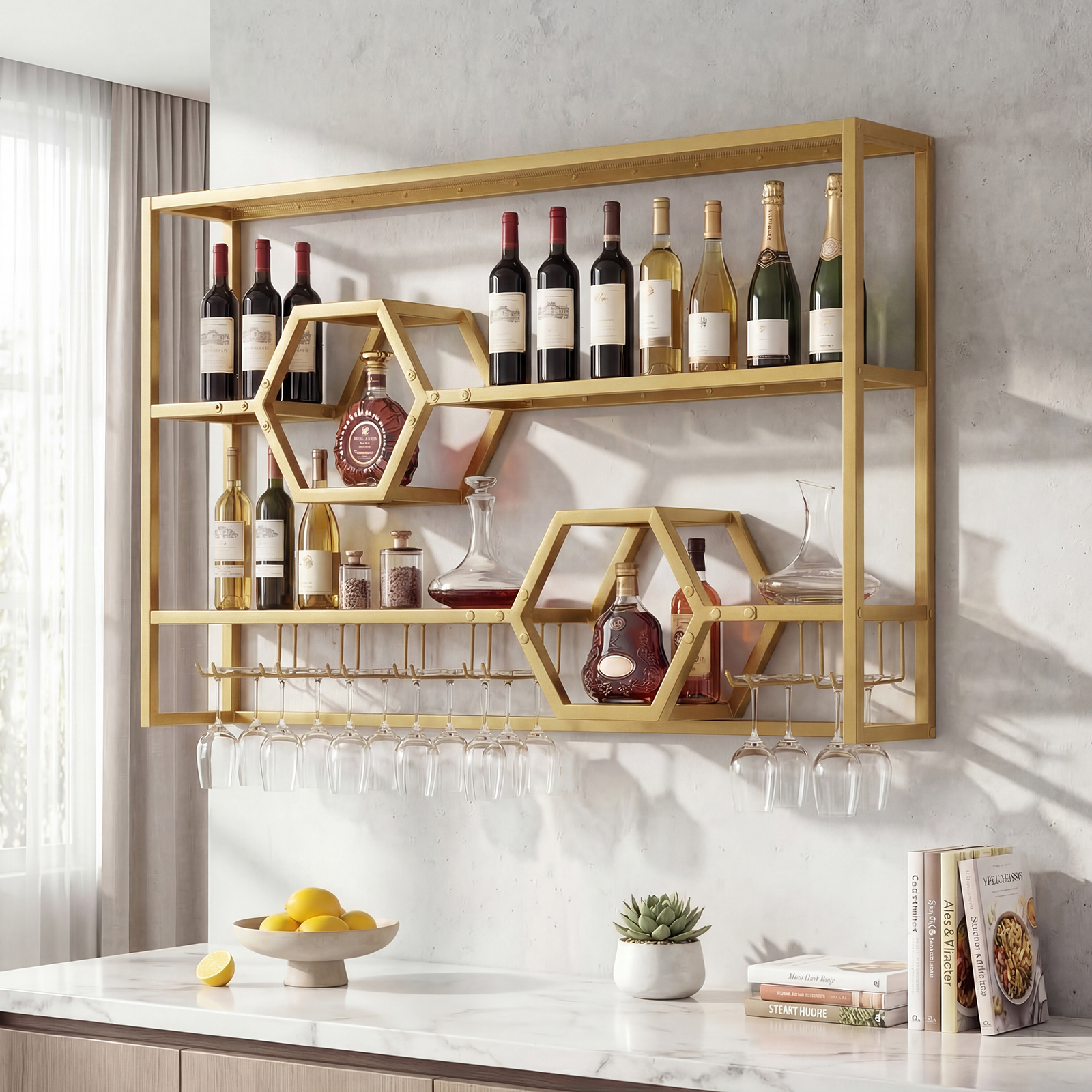 Wall Mounted Wine Rack 47” Lar - Wine Rack Wall Mount のレビューと価格
