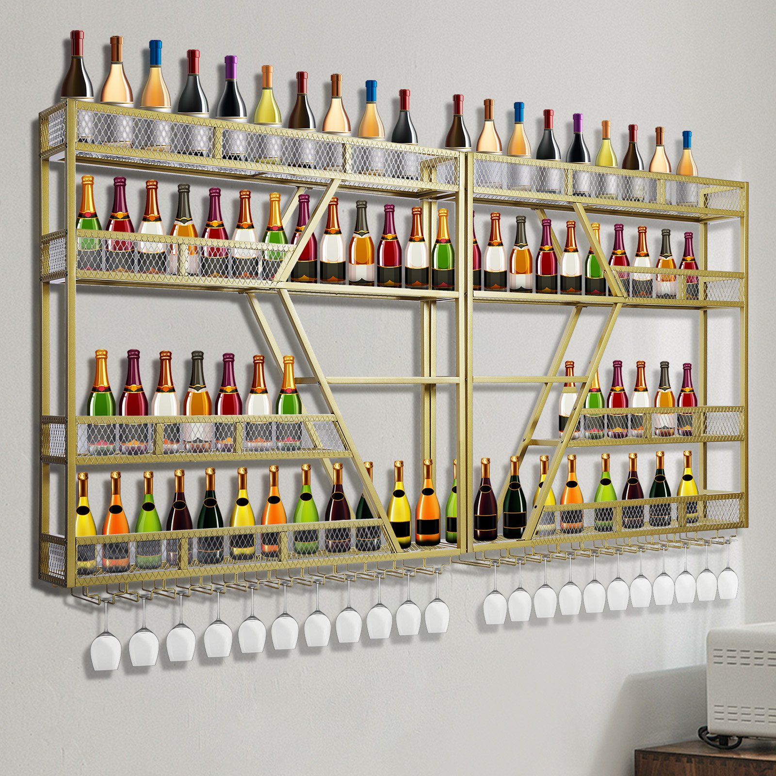 Metal Wine Storage Rack Wall M - Wine Rack Wall Mount のレビューと価格