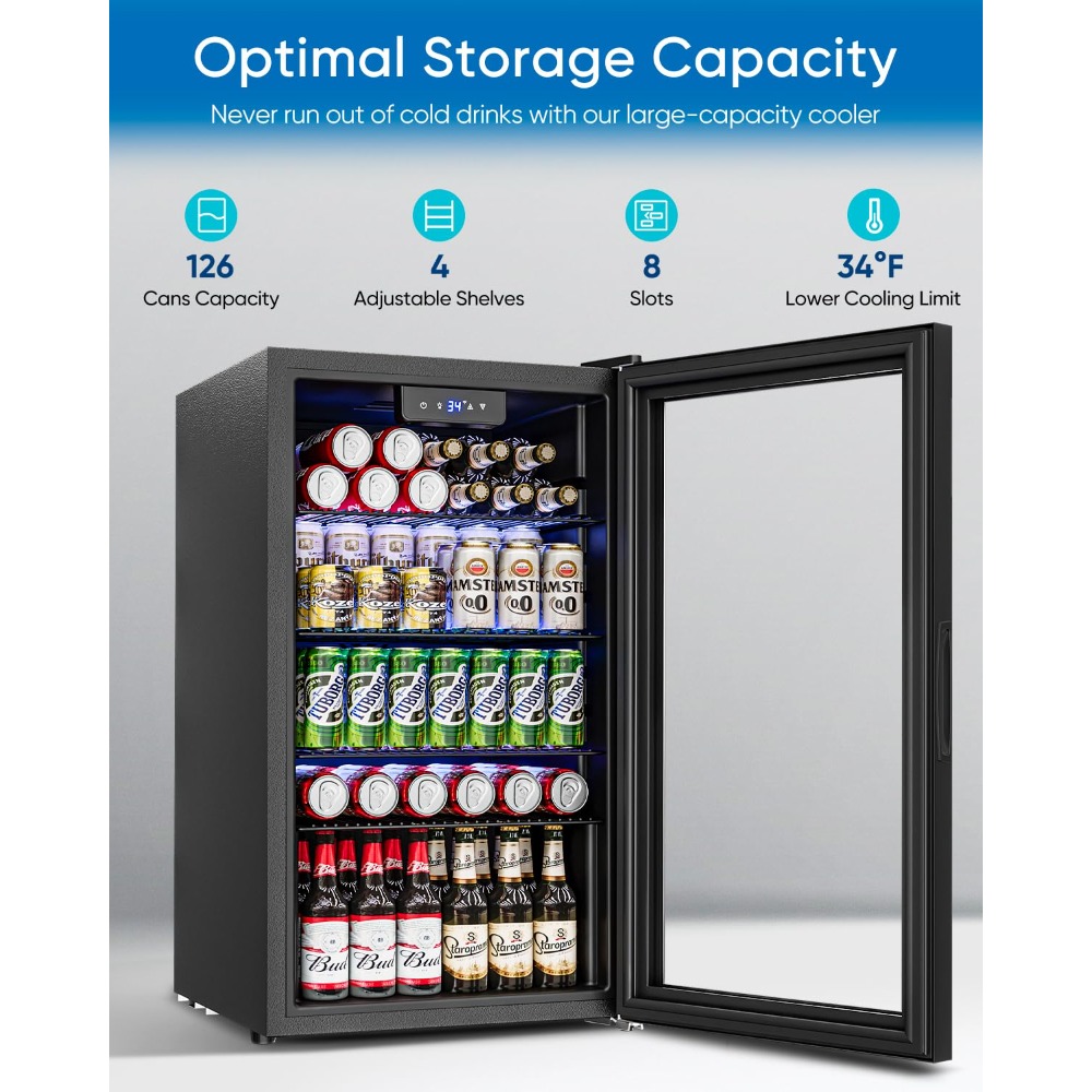 Compact Beverage Fridge with G - Wine Beer Fridge Small のレビューと価格
