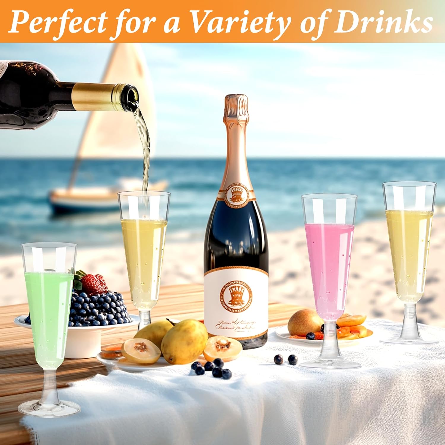 Plastic Champagne Flutes 40 Pa - Wine & Beer Quito のレビューと価格
